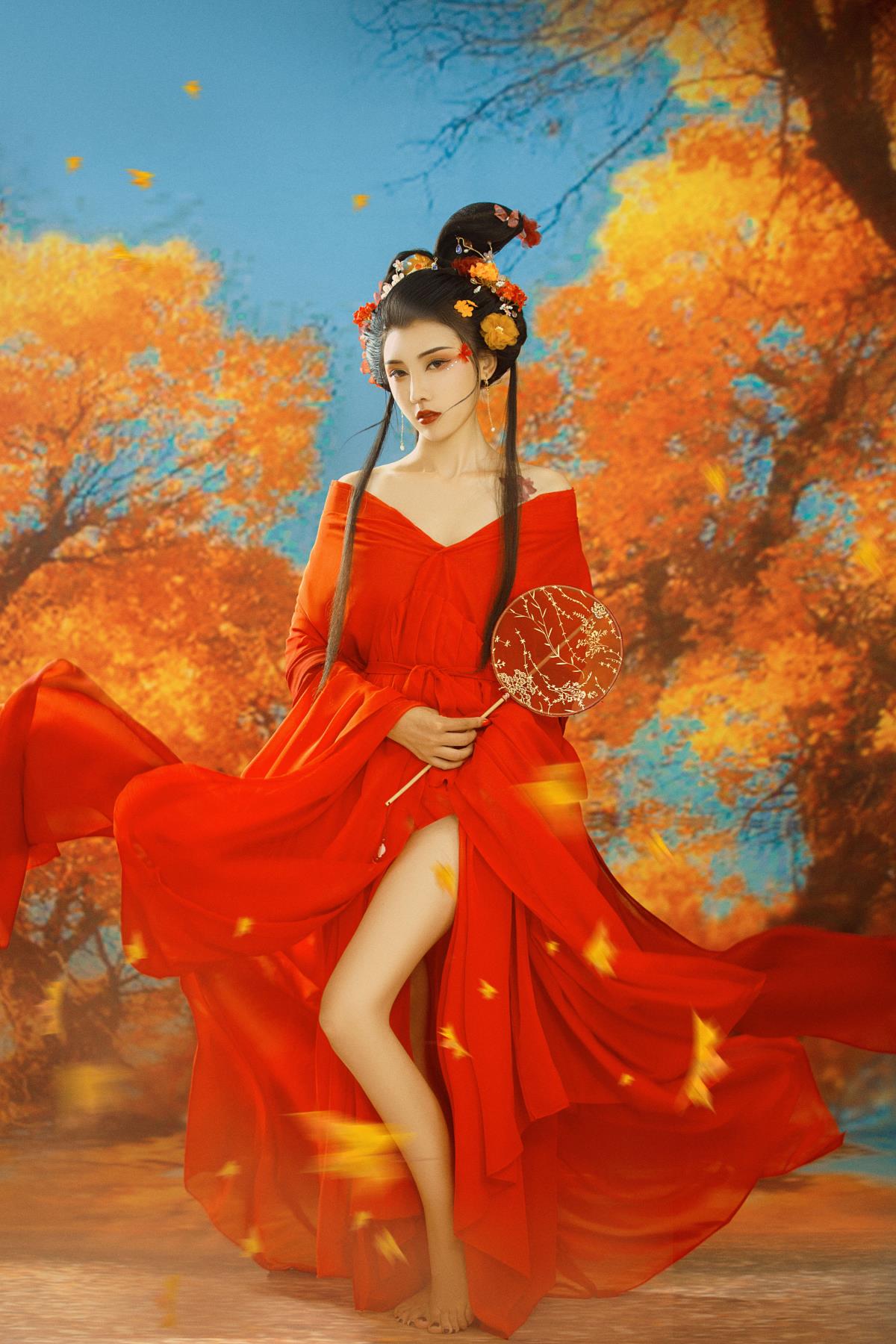 枫叶落 - 摄影：@鹏叔 - 模特：柠檬-艺语图