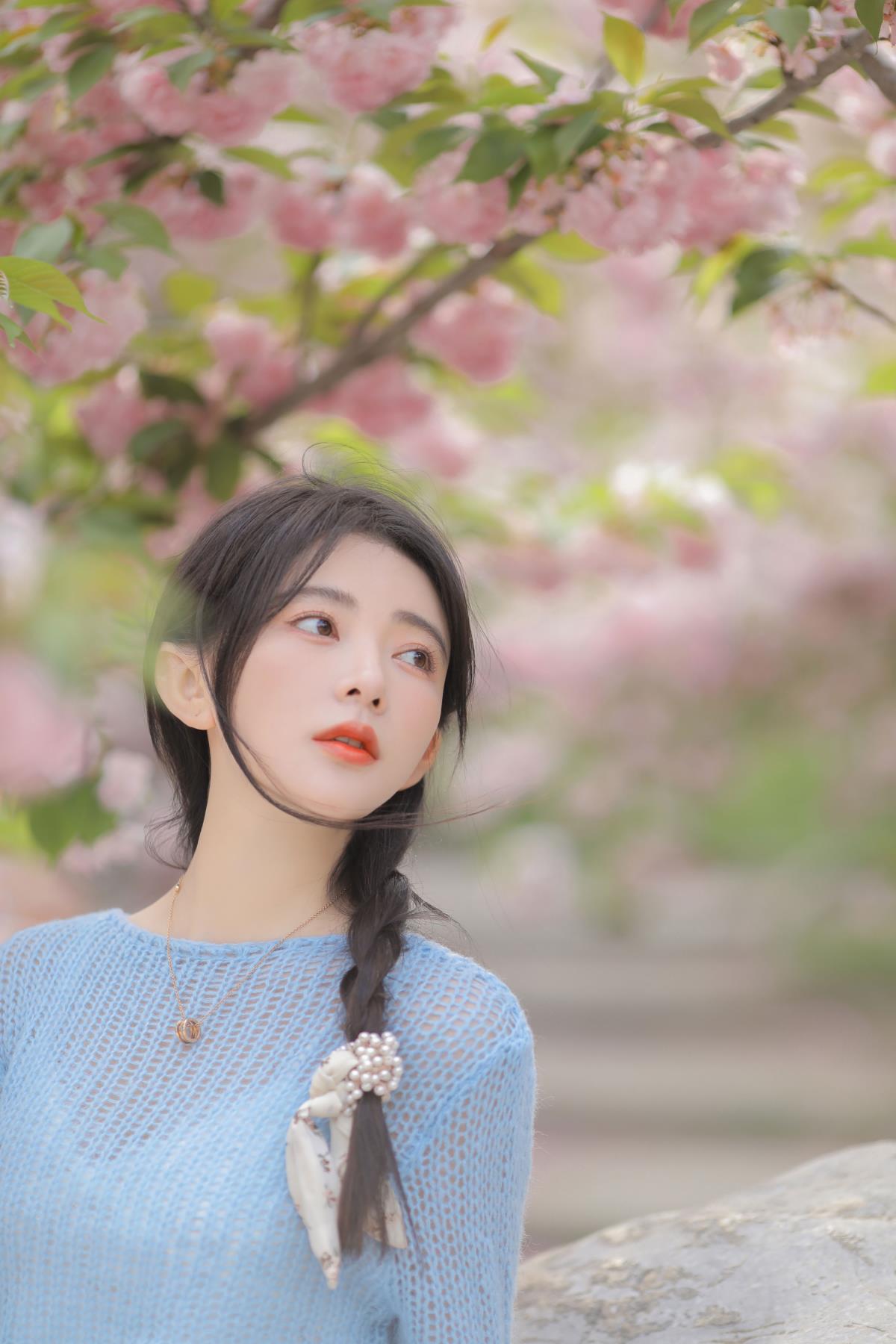 粉蓝晚樱 - 摄影：Sa娇少女写真馆 - 模特：杨伊墨-艺语图