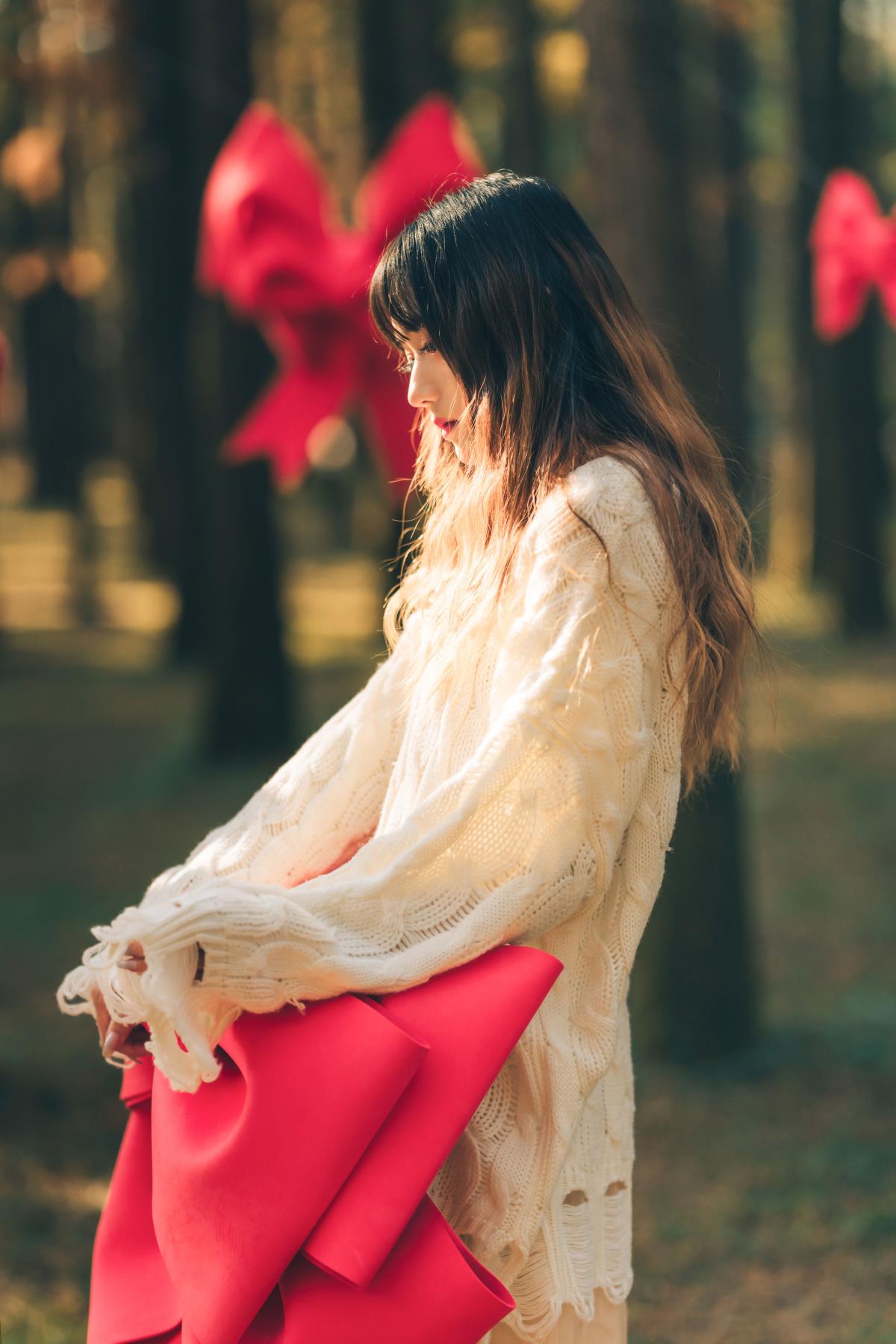 红色蝴蝶结 - 摄影：雷斯写真集 - 模特：兔子Zzz不吃胡萝卜-艺语图