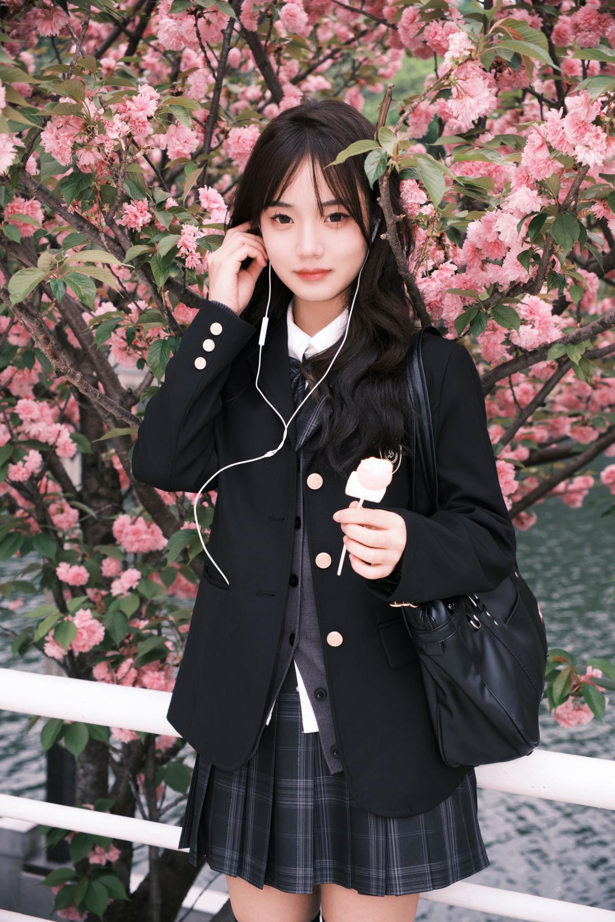 复古樱花jk – 摄影：武庚 – 模特：primary-艺语图