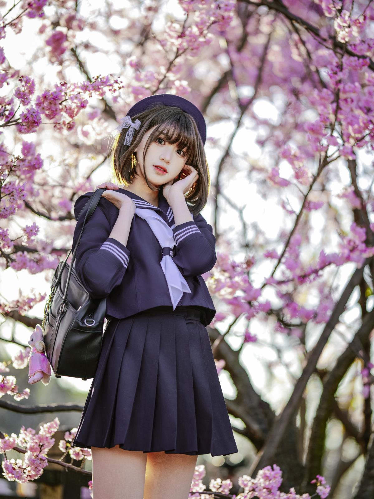 樱花树下JK - 摄影：阿宏 - 模特：吞树莓-艺语图