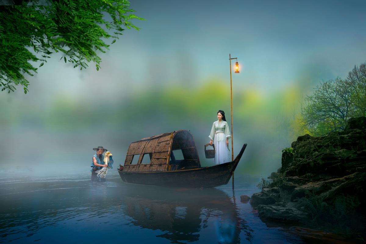 湖心雾渔 - 摄影:龍叔 - 模特:敏敏-艺语图