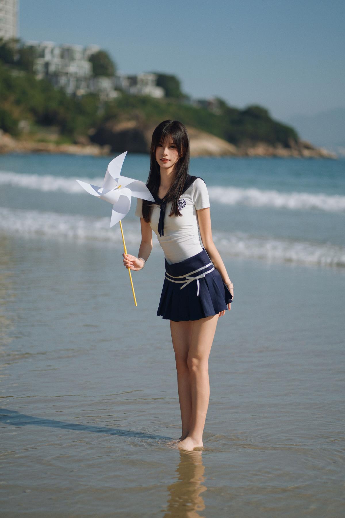 海边JK少女 - 摄影：双子恒画摄影 - 模特：小了个飞象-艺语图