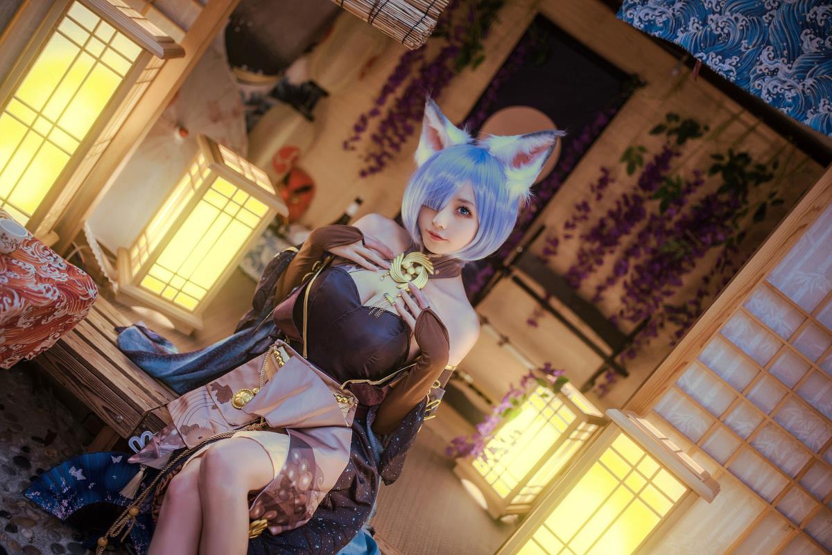 蓝发胡桃 - 摄影：喵喵思维没逻辑 - 模特：花京院腥鱼-艺语图