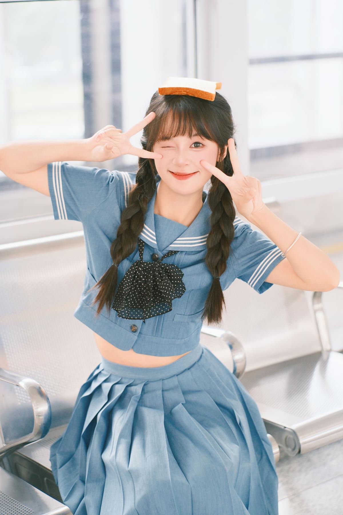 蓝色系jk - 摄影：西夏 - 模特：夏芋小年-艺语图