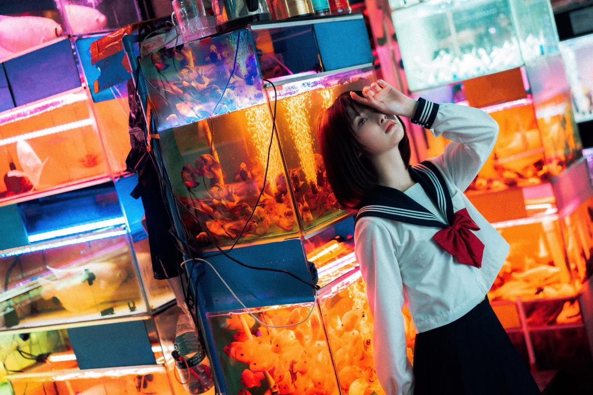 金鱼jk - 摄影：悠长假期 - 模特：河豚抚子-艺语图