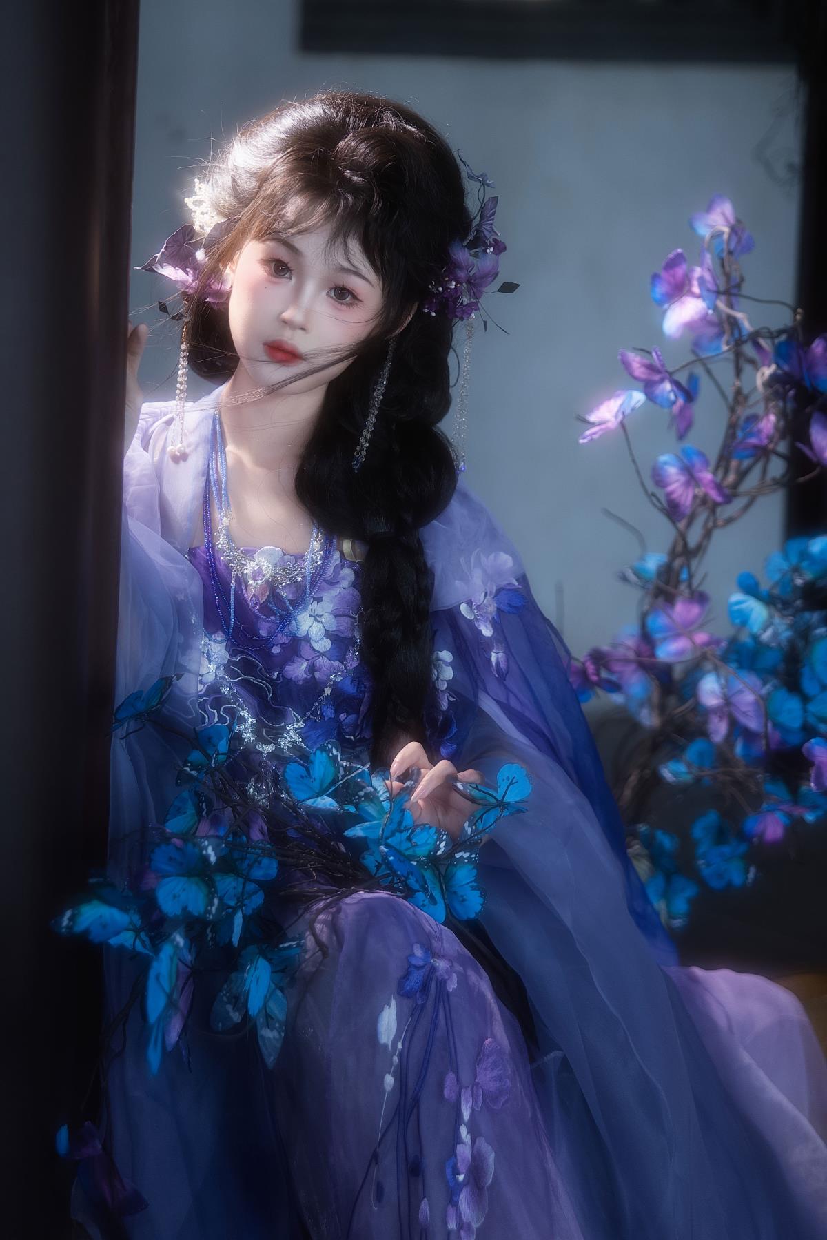 紫蝶 - 摄影：摄影师喵小喵 - 模特：丸子不吃辣-艺语图