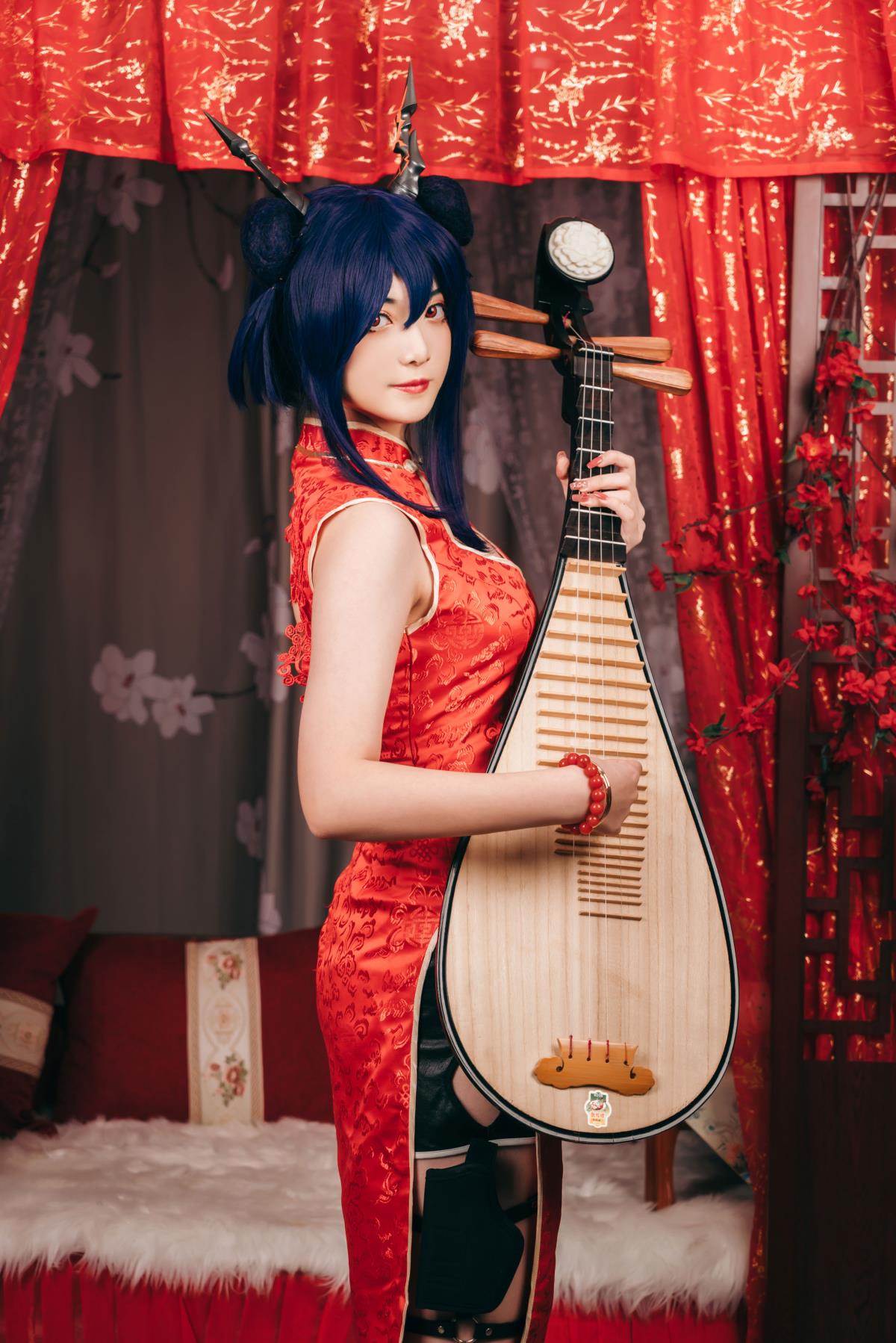 陈的红色旗袍 – 摄影：太特斯 – 模特：许枳-艺语图