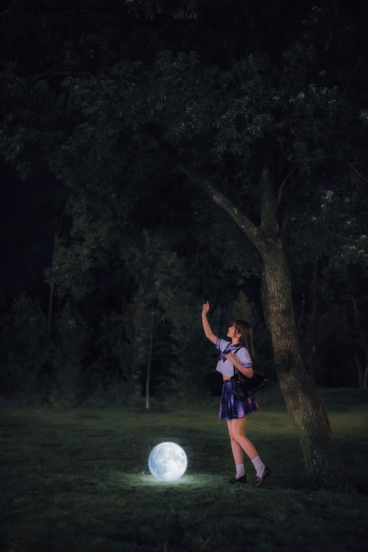 月亮照亮黑夜 - 摄影：喵喵思维没逻辑 - 模特：希希呐-艺语图