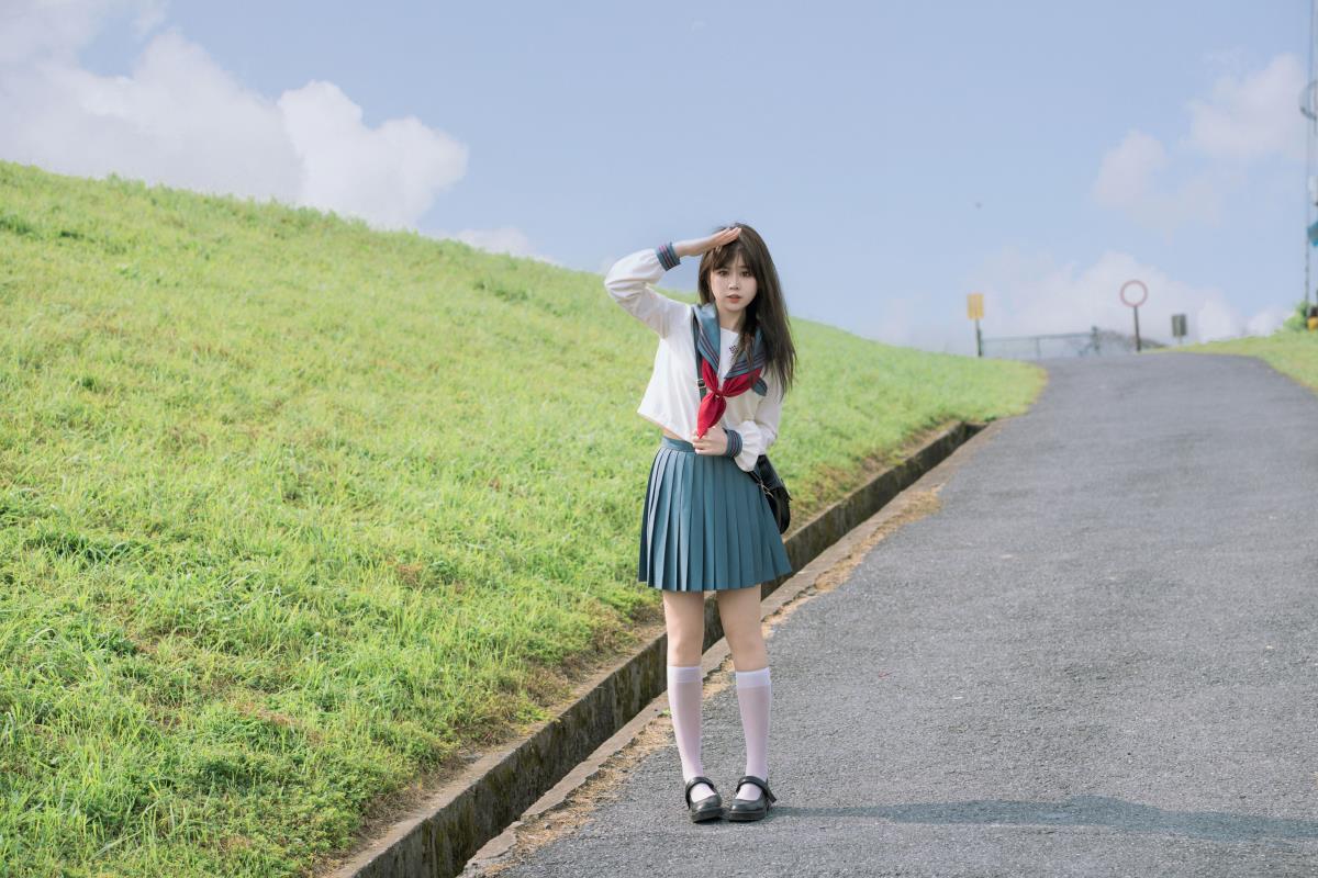 蓝色日系少女 - 摄影:西夏 - 模特:泡芙小方-艺语图