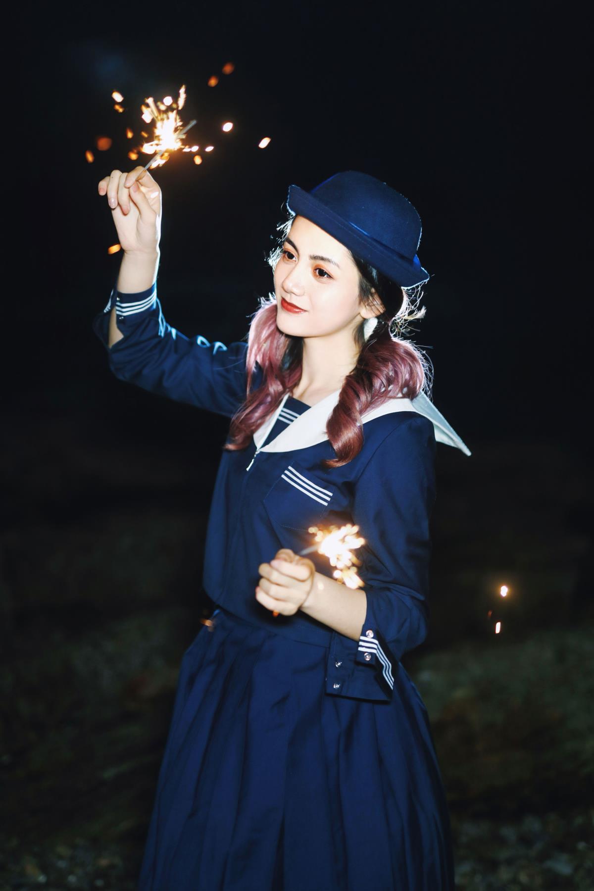 无人海滩的烟火 - 摄影:清洛 - 模特:茜akane-艺语图