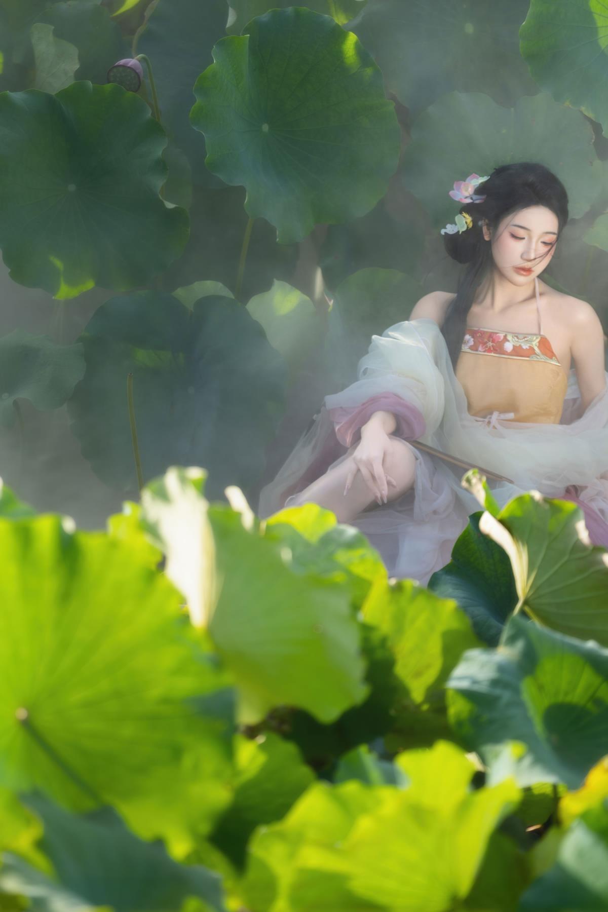 荷香沁骨，美人入画 --艺语图