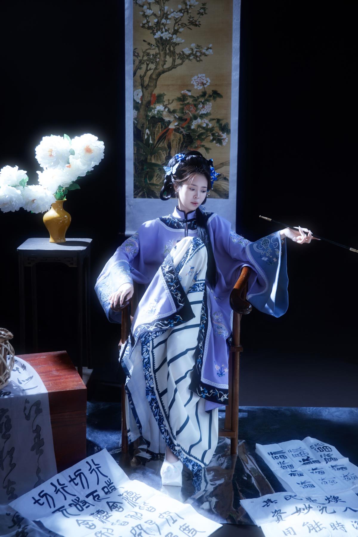 清韵·蓝裳闺阁的笔墨风华 – 摄影：倾海的小健健呀 – 模特：瑶瑶-艺语图